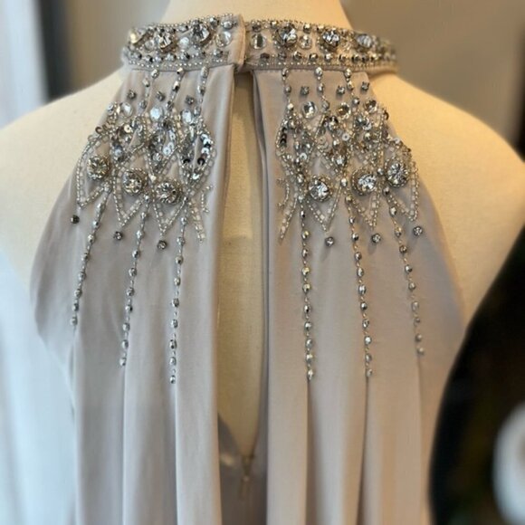 Mignon Light Grey Evening/Party Gown with Rhinestones - Picture 3 of 15